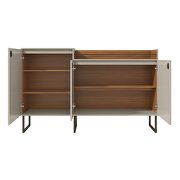 62.59 modern buffet stand with safety display shelf and steel legs in off white and wood by Manhattan Comfort additional picture 4
