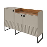 62.59 modern buffet stand with safety display shelf and steel legs in off white and wood by Manhattan Comfort additional picture 9