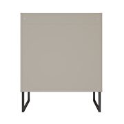 31.49 modern buffet stand with safety display shelf and steel legs in gray and wood by Manhattan Comfort additional picture 12