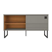 47.24 modern TV stand with steel legs in gray and wood by Manhattan Comfort additional picture 2