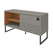 47.24 modern TV stand with steel legs in gray and wood by Manhattan Comfort additional picture 11
