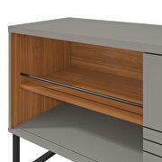 47.24 modern TV stand with steel legs in gray and wood by Manhattan Comfort additional picture 6