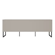 70.47 modern TV stand with media shelves and steel legs in off white and wood by Manhattan Comfort additional picture 10