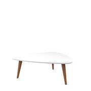 11.81 high triangle coffee table with splayed legs in white gloss by Manhattan Comfort additional picture 2