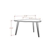 11.81 high triangle coffee table with splayed legs in white gloss by Manhattan Comfort additional picture 3