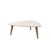 11.81 high triangle coffee table with splayed legs in off white and maple cream by Manhattan Comfort additional picture 4