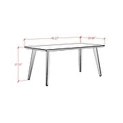 11.81 high rectangle coffee table with splayed legs in white gloss by Manhattan Comfort additional picture 3