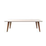 11.81 high rectangle coffee table with splayed legs in off white and maple cream by Manhattan Comfort additional picture 3