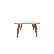 11.81 high rectangle coffee table with splayed legs in off white and maple cream by Manhattan Comfort additional picture 4