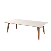11.81 high rectangle coffee table with splayed legs in off white and maple cream by Manhattan Comfort additional picture 5