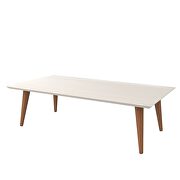 11.81 high rectangle coffee table with splayed legs in off white and maple cream by Manhattan Comfort additional picture 7