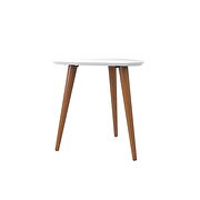19.6 high triangle end table with splayed wooden legs in white gloss by Manhattan Comfort additional picture 4