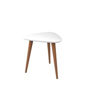 19.6 high triangle end table with splayed wooden legs in white gloss by Manhattan Comfort additional picture 5
