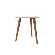 19.68 high triangle end table with splayed wooden legs in off white additional photo 5 of 5