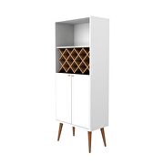 10 bottle wine rack china storage closet with 4 shelves in white gloss and maple cream by Manhattan Comfort additional picture 5