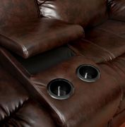 Dark brown bonded leather theater seating sectional by Furniture of America additional picture 3