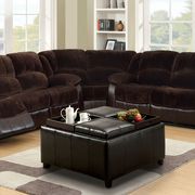 Dark brown bonded leather / fabric sectional by Furniture of America additional picture 2