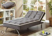Contemporary gray microfiber sofa + chaise set additional photo 3 of 2