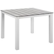 Light gray / white outdoor 5pcs dining table + chairs set by Modway additional picture 3
