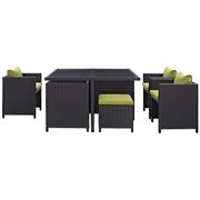 9pcs outdoor / patio dining table / chairs / ottoman set by Modway additional picture 3