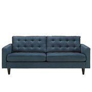 Quality azure fabric upholstered sofa additional photo 2 of 3