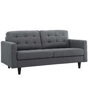 Quality dark gray fabric upholstered loveseat additional photo 2 of 3