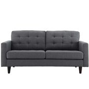 Quality dark gray fabric upholstered loveseat additional photo 4 of 3