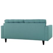 Quality laguna blue fabric upholstered loveseat additional photo 2 of 3