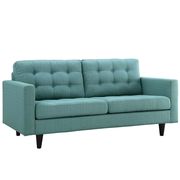 Quality laguna blue fabric upholstered loveseat additional photo 3 of 3