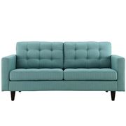 Quality laguna blue fabric upholstered loveseat additional photo 4 of 3