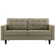 Quality oatmeal fabric upholstered loveseat additional photo 4 of 3