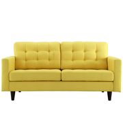 Quality sunny yellow fabric upholstered loveseat by Modway additional picture 3