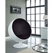 Retro swivel lounge chair with black inner shell by Modway additional picture 2