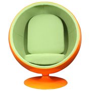 Retro orange lounge chair with green inner shell by Modway additional picture 2