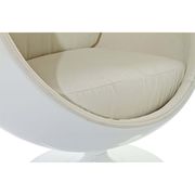 Retro swivel lounge chair with white inner shell by Modway additional picture 3
