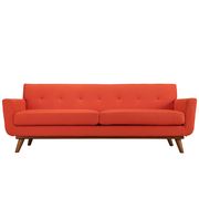 Red fabric tufted back contemporary couch additional photo 3 of 3