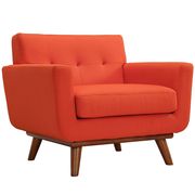 Red fabric tufted back contemporary chair additional photo 2 of 3