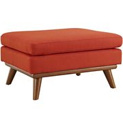 Red fabric tufted top ottoman additional photo 3 of 2