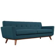 Azure teal fabric tufted back contemporary couch additional photo 2 of 3