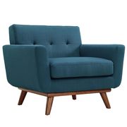 Azure teal fabric tufted back contemporary chair additional photo 2 of 3