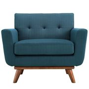 Azure teal fabric tufted back contemporary chair additional photo 4 of 3