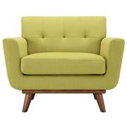 Wheatgrass fabric tufted back contemporary chair additional photo 2 of 3