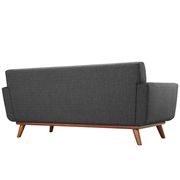 Gray fabric tufted back contemporary loveseat additional photo 2 of 2