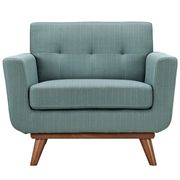 Laguna blue fabric tufted back chair additional photo 2 of 4