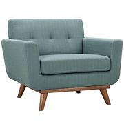 Laguna blue fabric tufted back chair additional photo 3 of 4