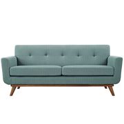Laguna blue fabric tufted back loveseat by Modway additional picture 3