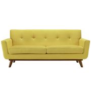 Yellow fabric tufted back retro loveseat by Modway additional picture 2