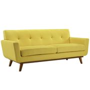 Yellow fabric tufted back retro loveseat by Modway additional picture 4