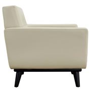 Beige leather retro style chair additional photo 3 of 4