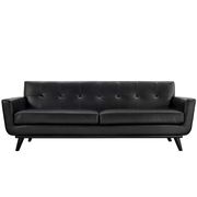 Black leather retro style sofa by Modway additional picture 4